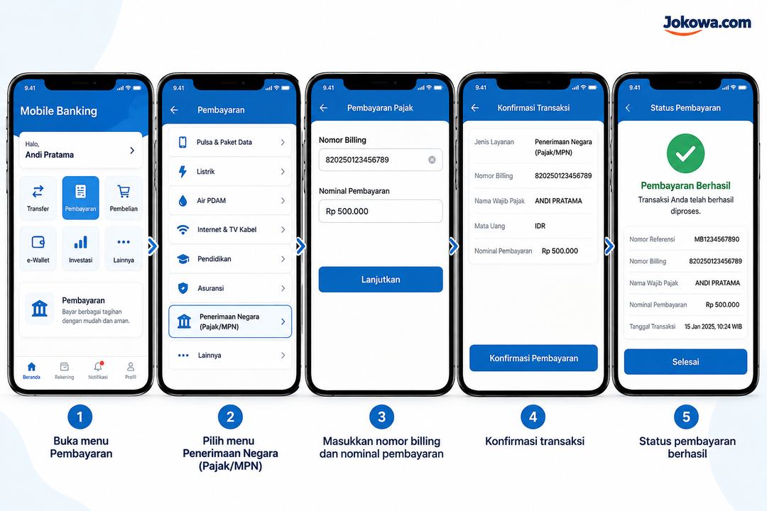 Cara Membayar Kode Billing melalui Mobile Banking